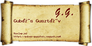 Gubás Gusztáv névjegykártya